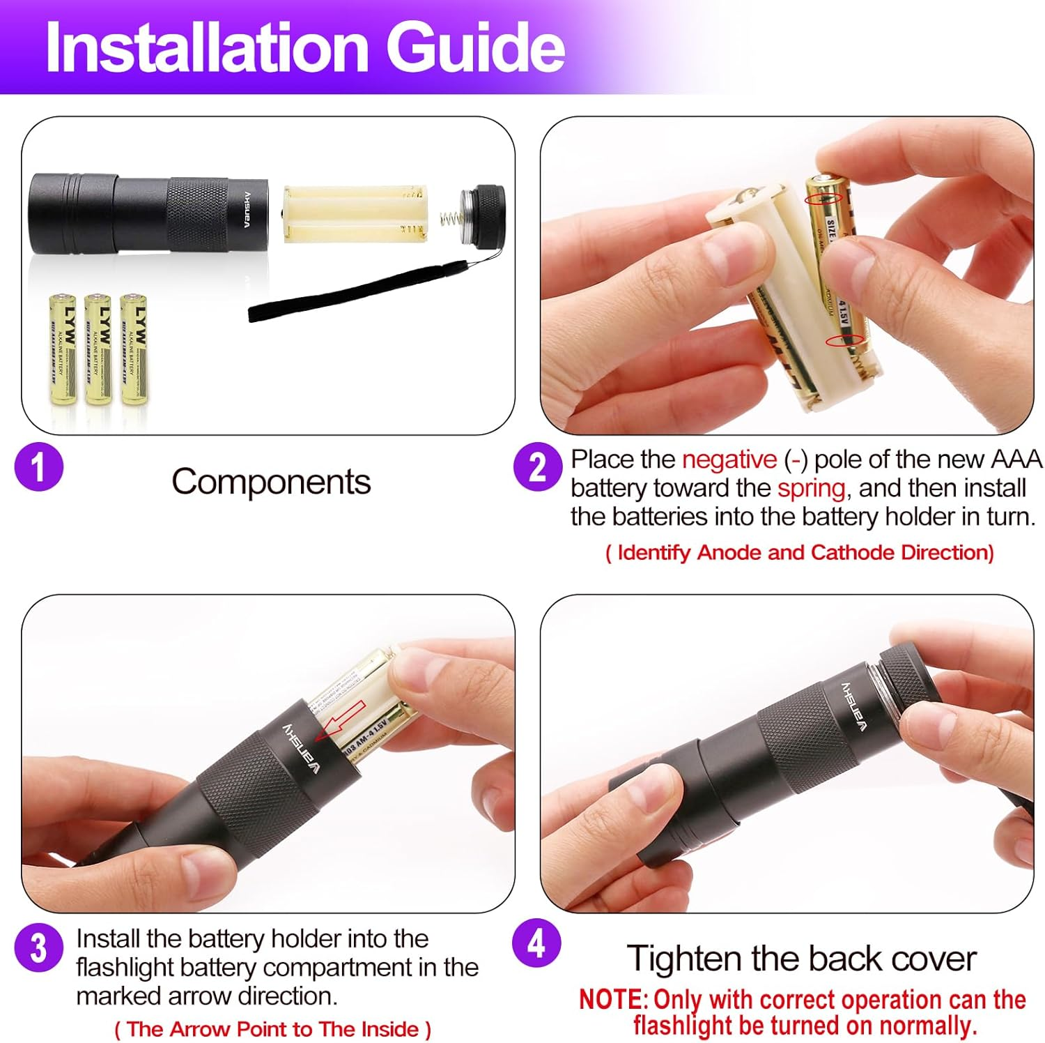 Vansky UV Flashlight Black Light,12 LED Ultraviolet Detector for Dog/Cat/Pet Urine & Dry Stains Detection on Carpets/Rugs/Floor image number 2