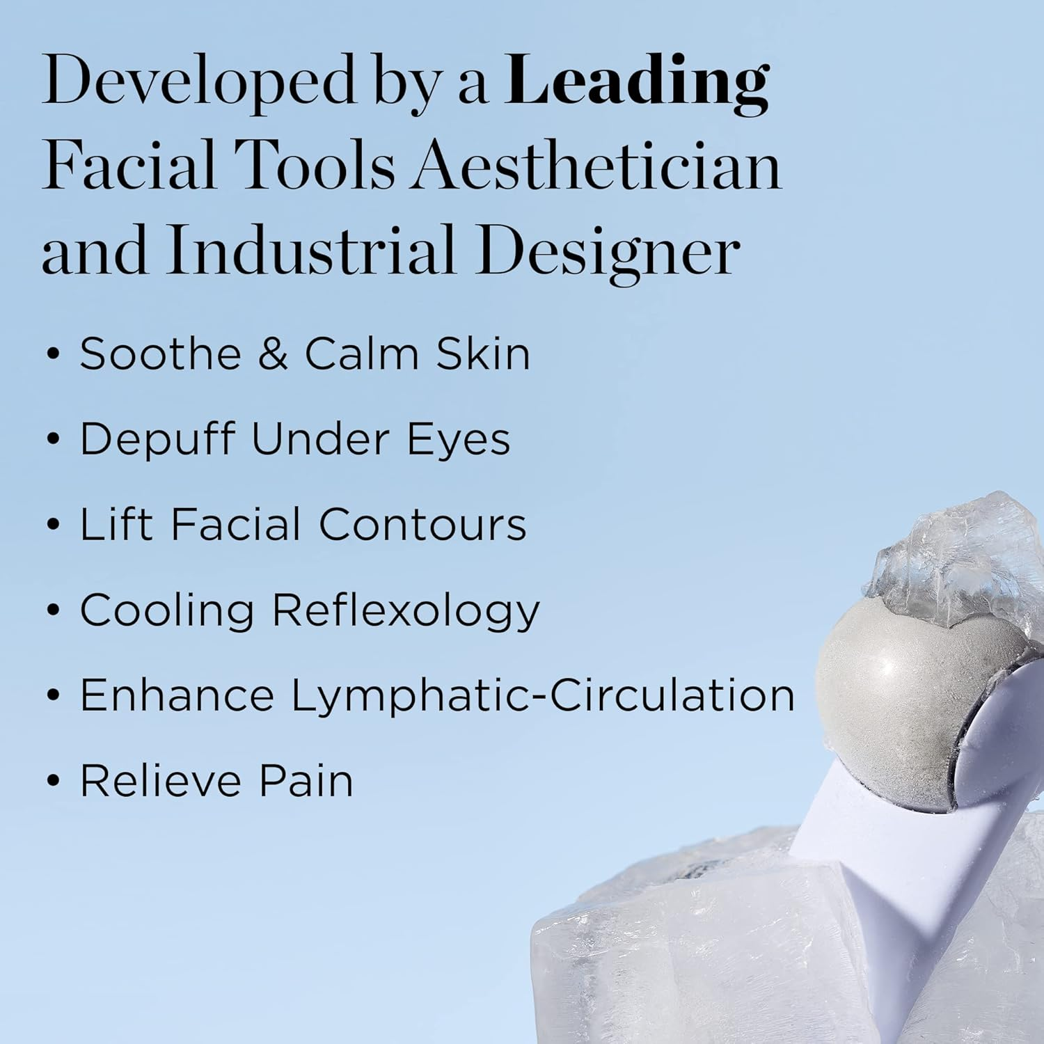 Stackedskincare Ice Roller & Face Massager | Aesthetician Developed Cooling Tool for under Eyes, Face, & Body - Calm Inflammation, Puffiness, Eye Bags image number 3