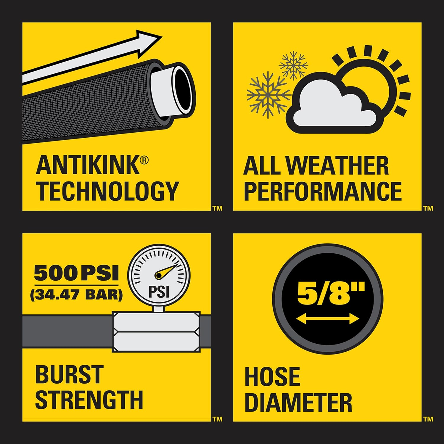 Stanley Fatmax Professional Grade Water Hose, 50' X 5/8", Yellow 500 PSI image number 6