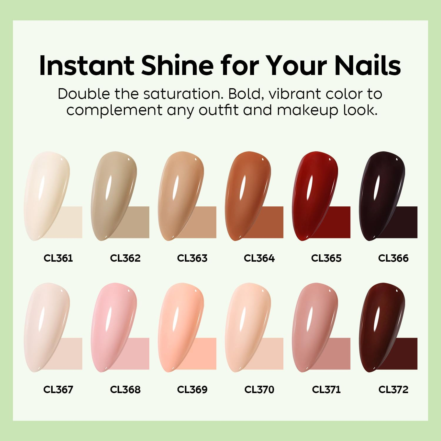 Luxbon 12 Pcs Gel Nail Polish Set - Fall Colour Set Long Lasting Autumn Gel Polish, Uv Led Soak off Nail Art Designs Manicure Kit 013