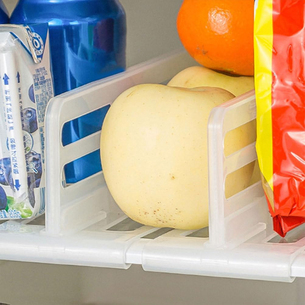 Jojofuny 3Pcs Adjustable Refrigerator Divider: Space-Saving Refrigerator Partition Bins for Efficient Fridge Organization - PP Shelf Separator, 10.03 X 3.14 X 2.91 Inch image number 6
