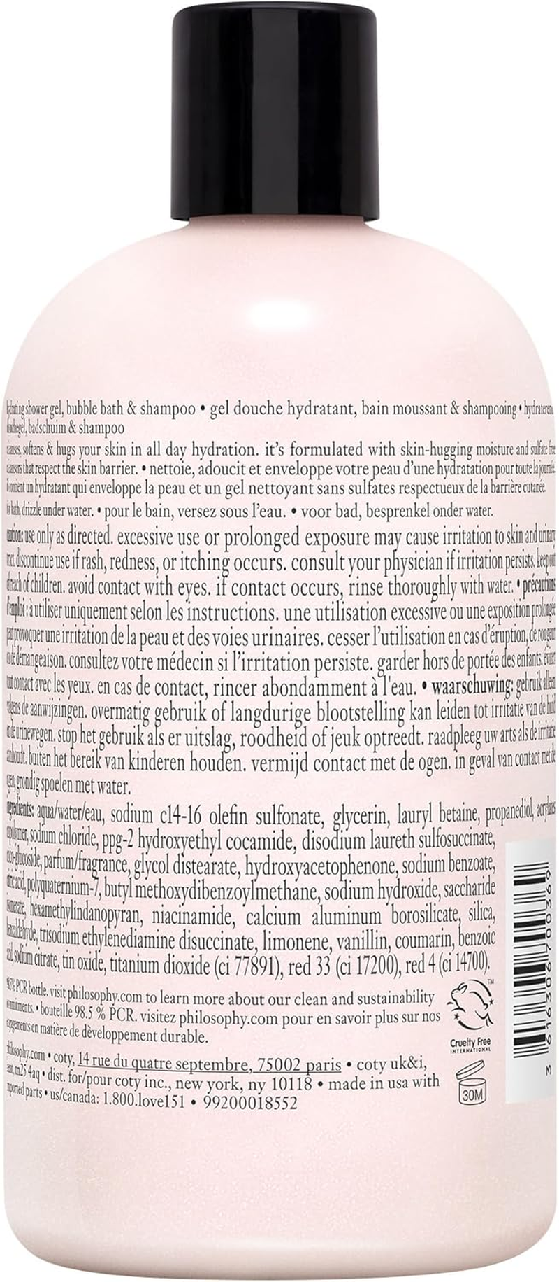 Philosophy White Cherry Hydrating Shower Gel, Bubble Bath, & Shampoo, 480Ml image number 2