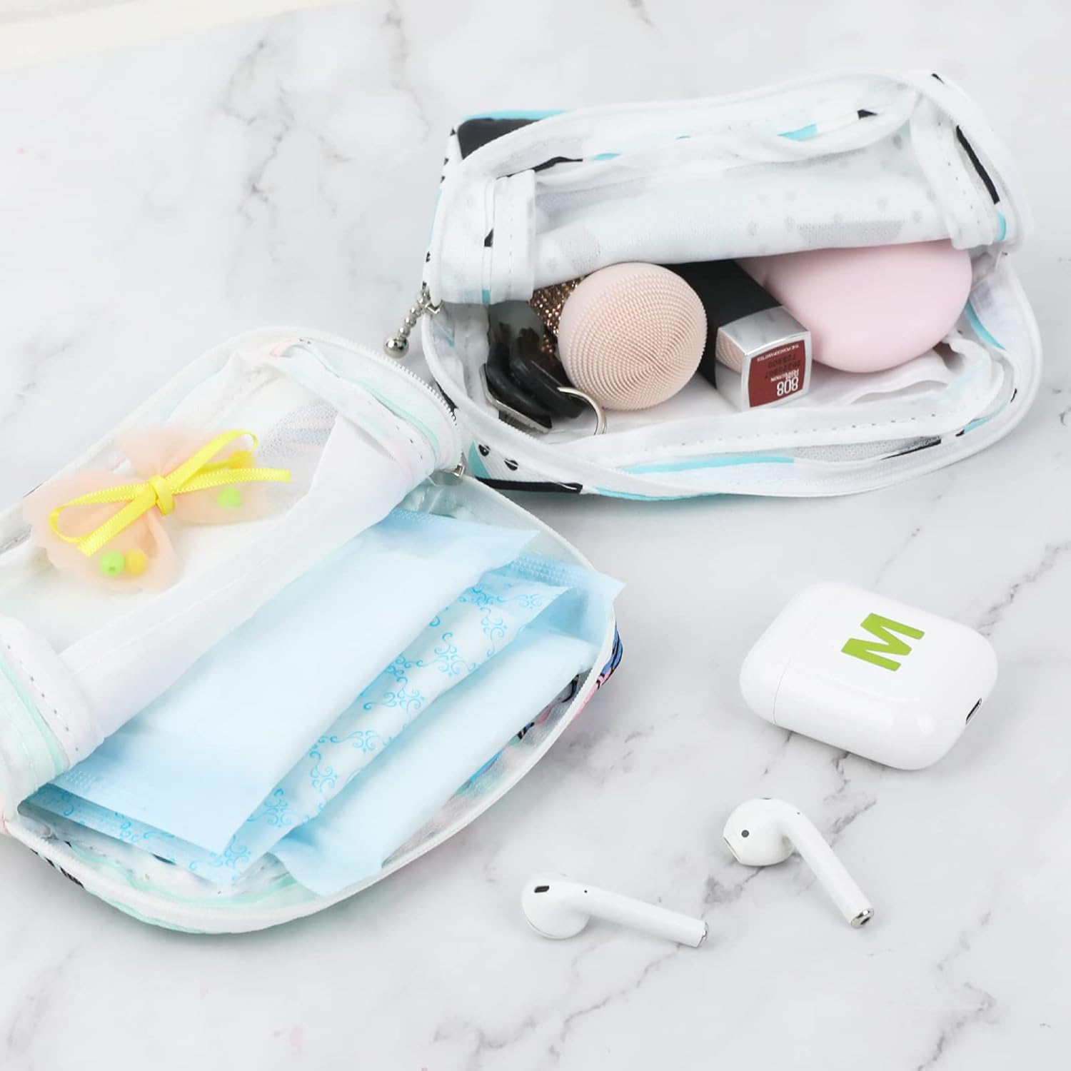 Vin Beauty 3Pcs Period Bag,Period Pouch,Sanitary Napkin Storage Bag, Portable Reusable Menstrual Pads Bags,Tampon Storage Pouch for Women Teen Girls,Pad Bag,Feminine Care,Tampons Holder for Purse image number 5