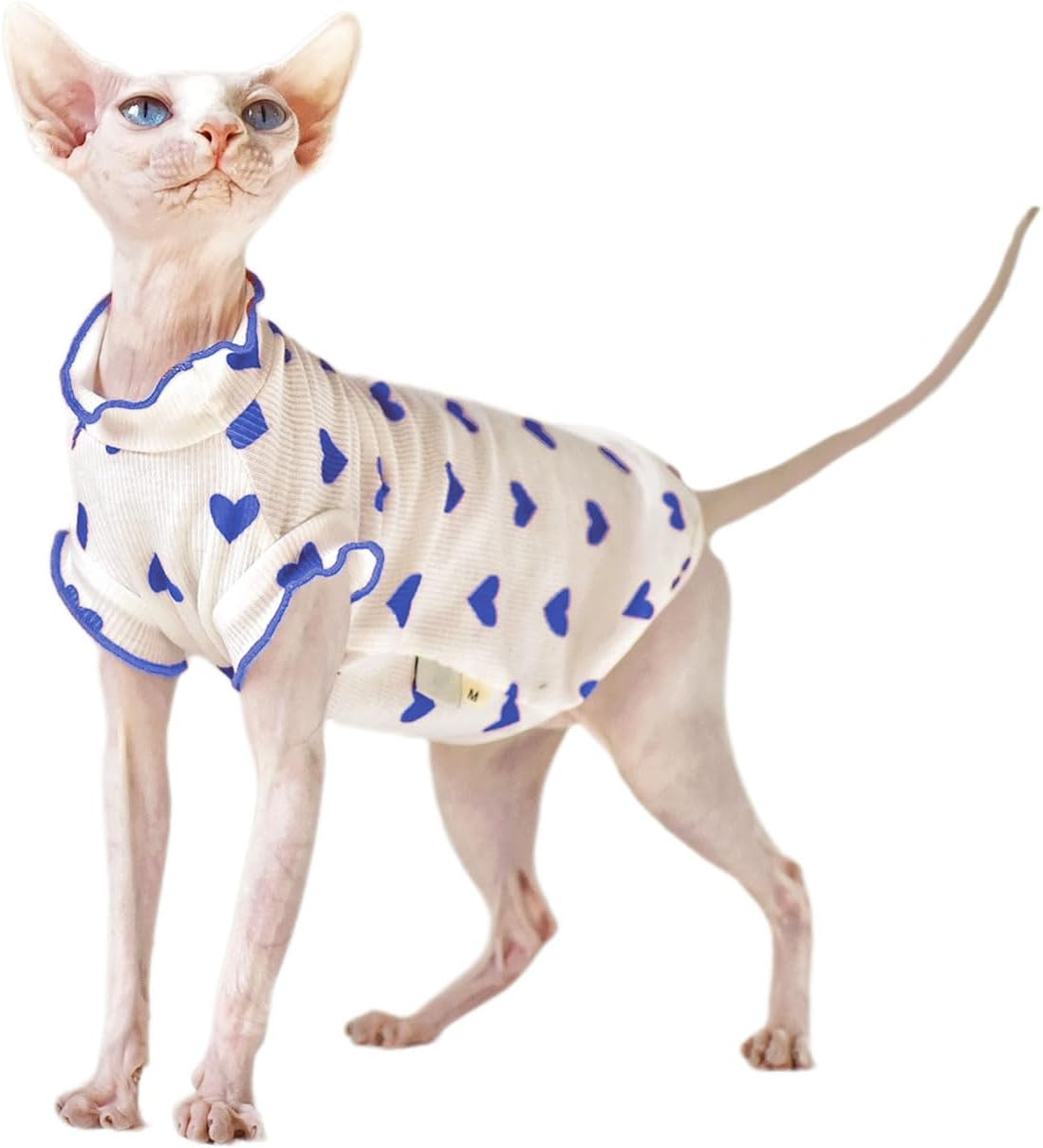 UOSIA Hairless Cat T-Shirts Cat Clothes Breathable Cat Shirts Cute Kitten Vest Skirt Pullover Cat Sweaters Pet Summer Apparel for Sphynx Cornish Rex Devon Rex Peterbald Small Dogs