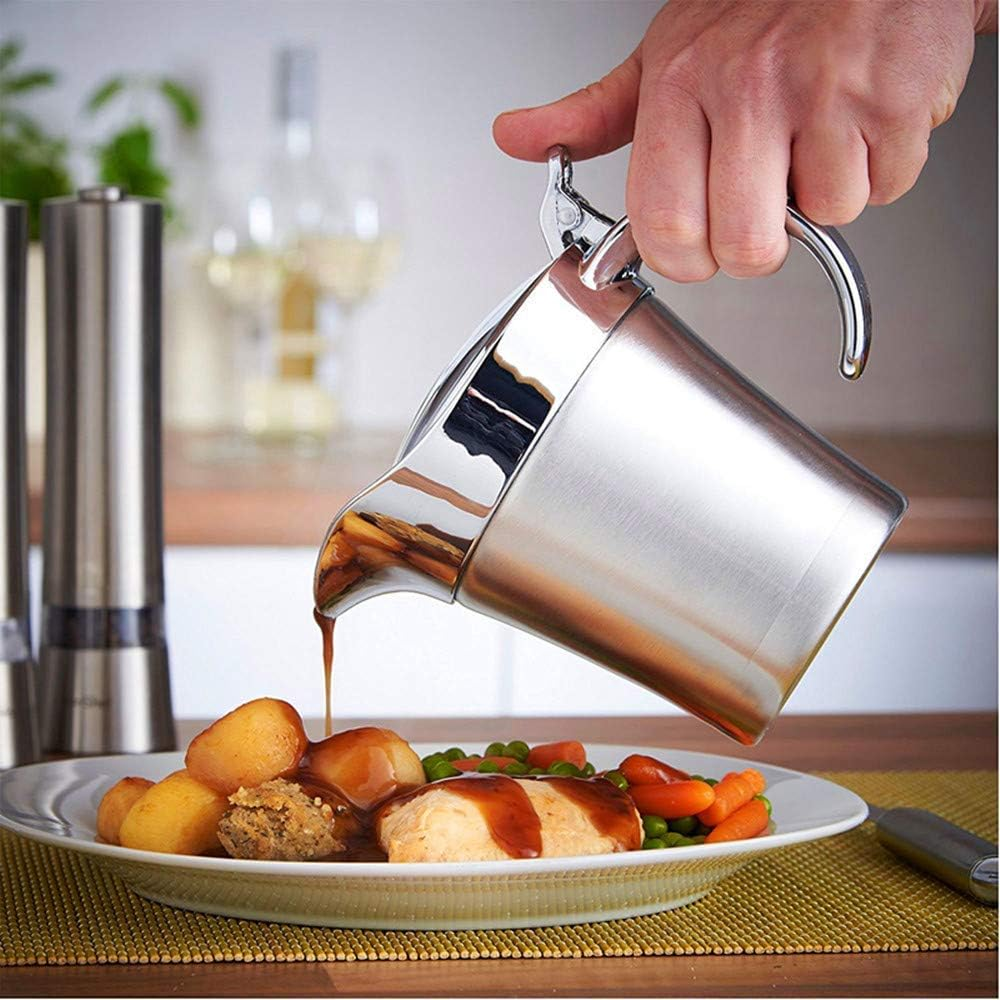 Stainless Steel Double Insulated Gravy Boat with Hinged Lid (16 OZ / 450ML) image number 3