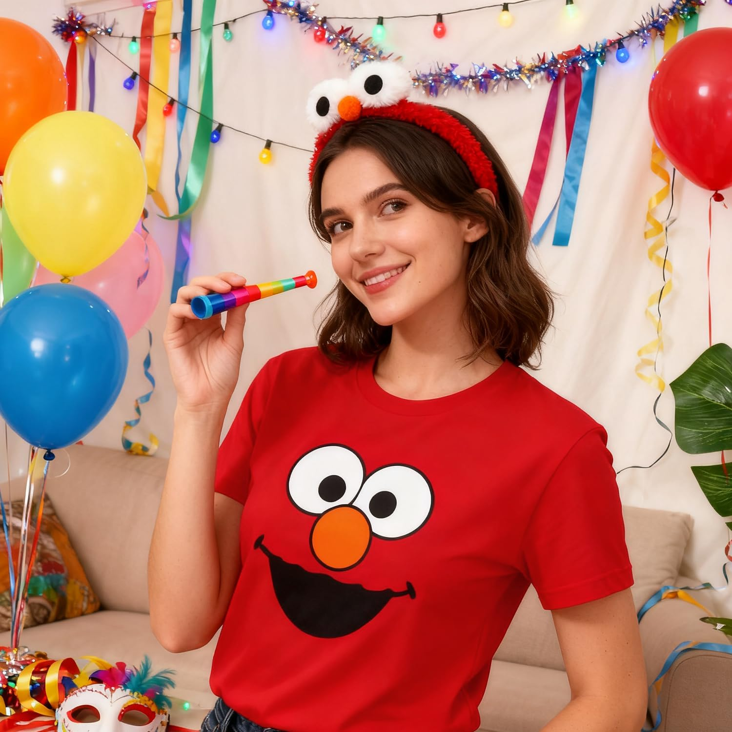 Meleager Women'S Carnival Headband, Monster Plush Headband, Red Funny Hair Accessories, Large Eyes Hair Accessories, for Carnival, Theme Party, Cosplay image number 2