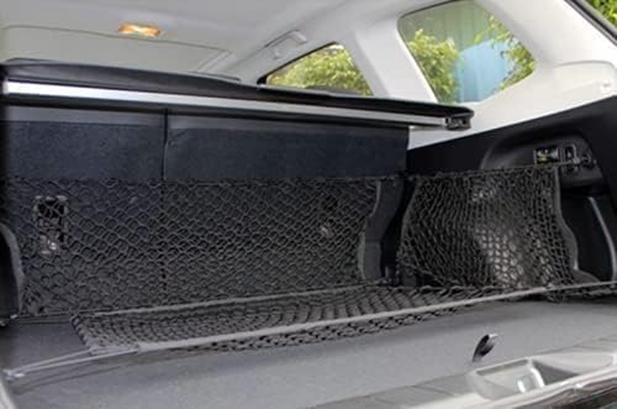 Trunk Cargo NET Car Nylon Elastic Mesh Organizer Truck SUV Universal 4 Hook Rear Black Net Auto Storage Organizer (Black, One Size) image number 4