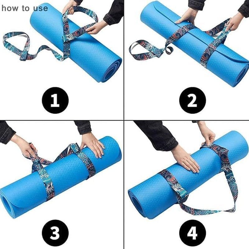 Adjustable and Organic Cotton Yoga Mat Carry with 2 Packs Portable Elastic Travel and Gym - Double Strap, Eco-Friendly Straps for All Mat Sizes (Fitness Enthusiasts) image number 1