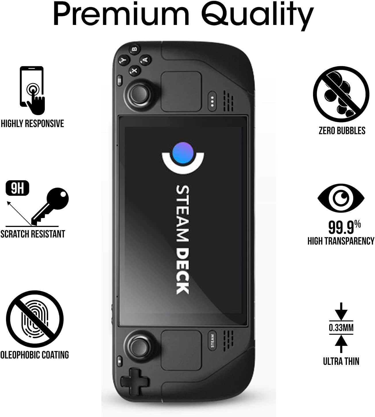 Amfilm 3 Pack for Steam Deck/Steam Deck OLED Screen Protector Tempered Glass, Designed for Stream Steam Deck Accessories 2021 & 2022/Steam Deck OLED 2023 2024 image number 1