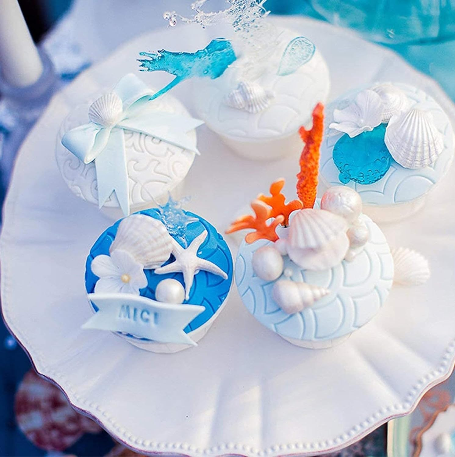 Mermaid Tail Sea Shell Silicone Cake Fondant Sugarcraft Mould Chocolate Mold (Hexagon)