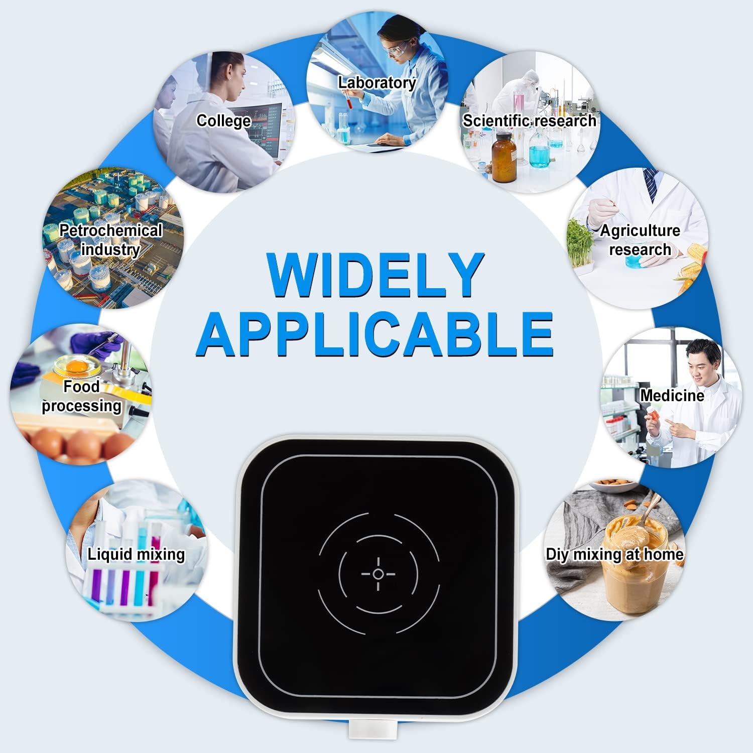 FOUR E'S SCIENTIFIC 5L Magnetic Stirrer with Magnetic Stir Bar and Magnetic Stir Bar Retriever, Max Stirring Capacity 5000Ml, 500-3000RPM Magnetic Mixer(No Heating) image number 1