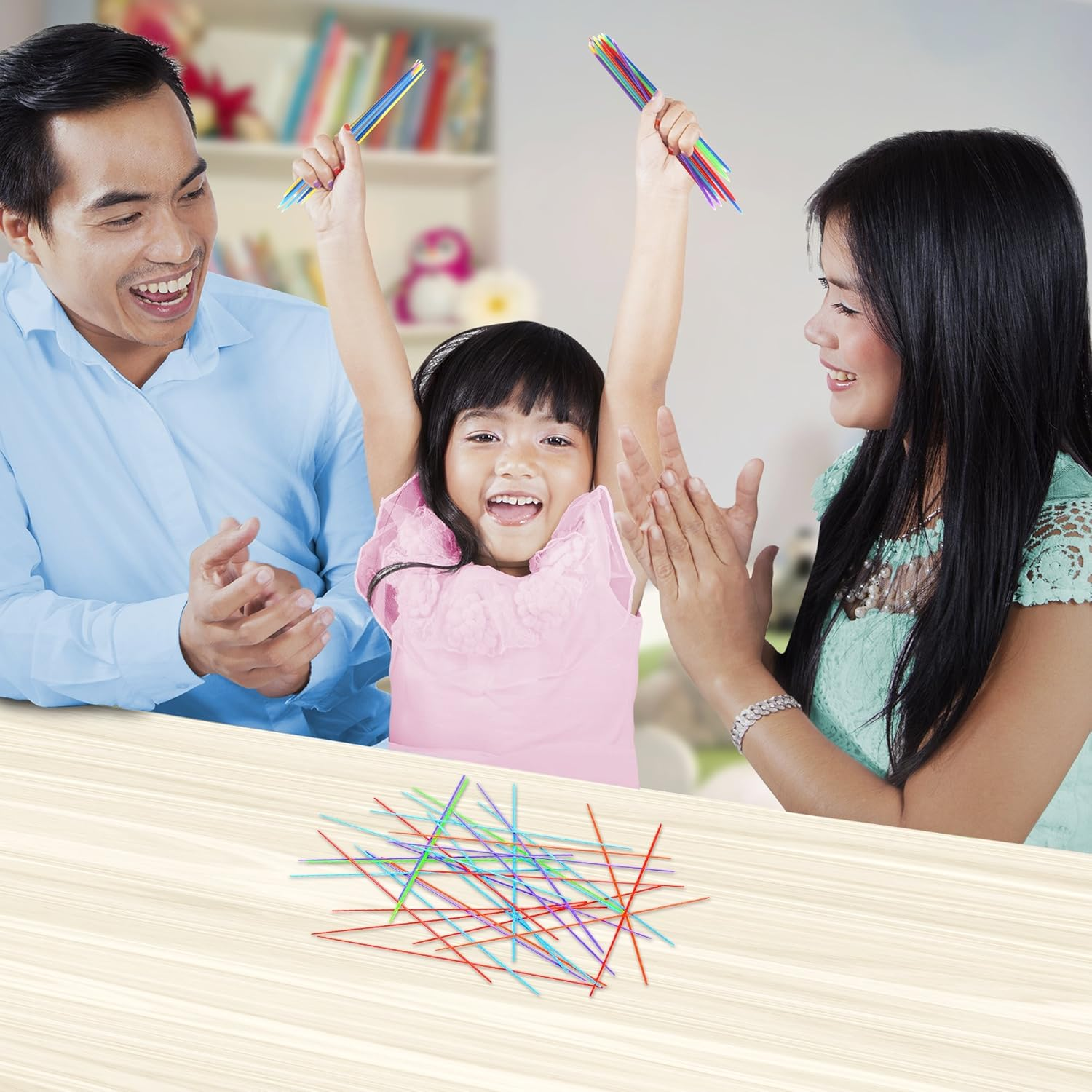 Gamie Plastic Pick-Up Stick Sets - Pack of 12 - Each Set Separately Packed with Instructions - Great School Carnival Prize and Party Favors for Boys and Girls