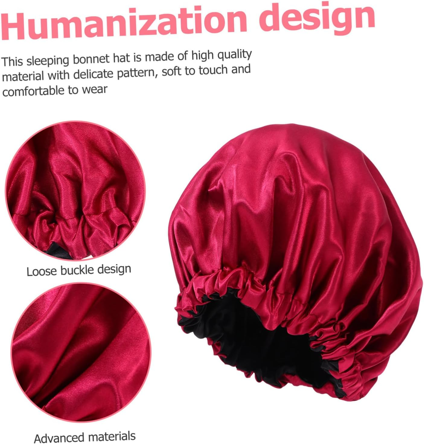 CHILDWEET Sleeping Cap for Women and Maternal Use Wide Stretch Band Night Bonnet Preventing Hair Comfortable Soft Breathable Night Hat for Sleep image number 5