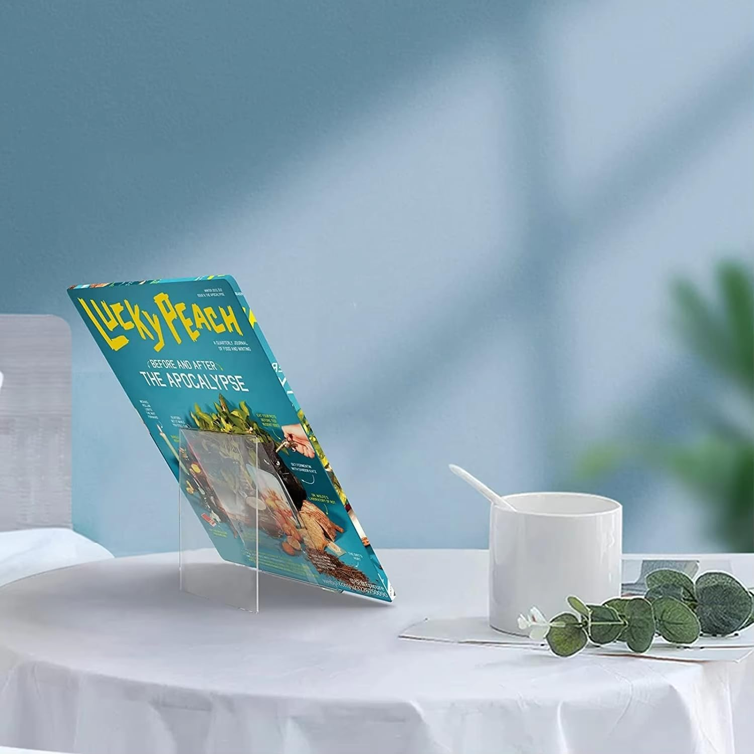 6 Pack Acrylic Book Stand, Clear Display Holder, Cookbook Stand for Display and Reading Cookbooks,Books, Notebooks, Plate, Artworks- Home and Office image number 3