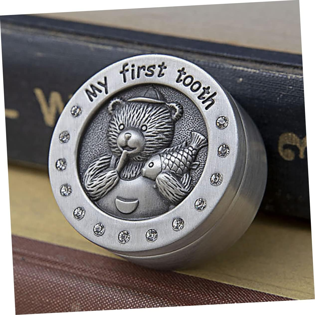 2Pcs Tooth Box Keepsake Organizer for Birth Certificate Holder Metal Storage Case image number 2