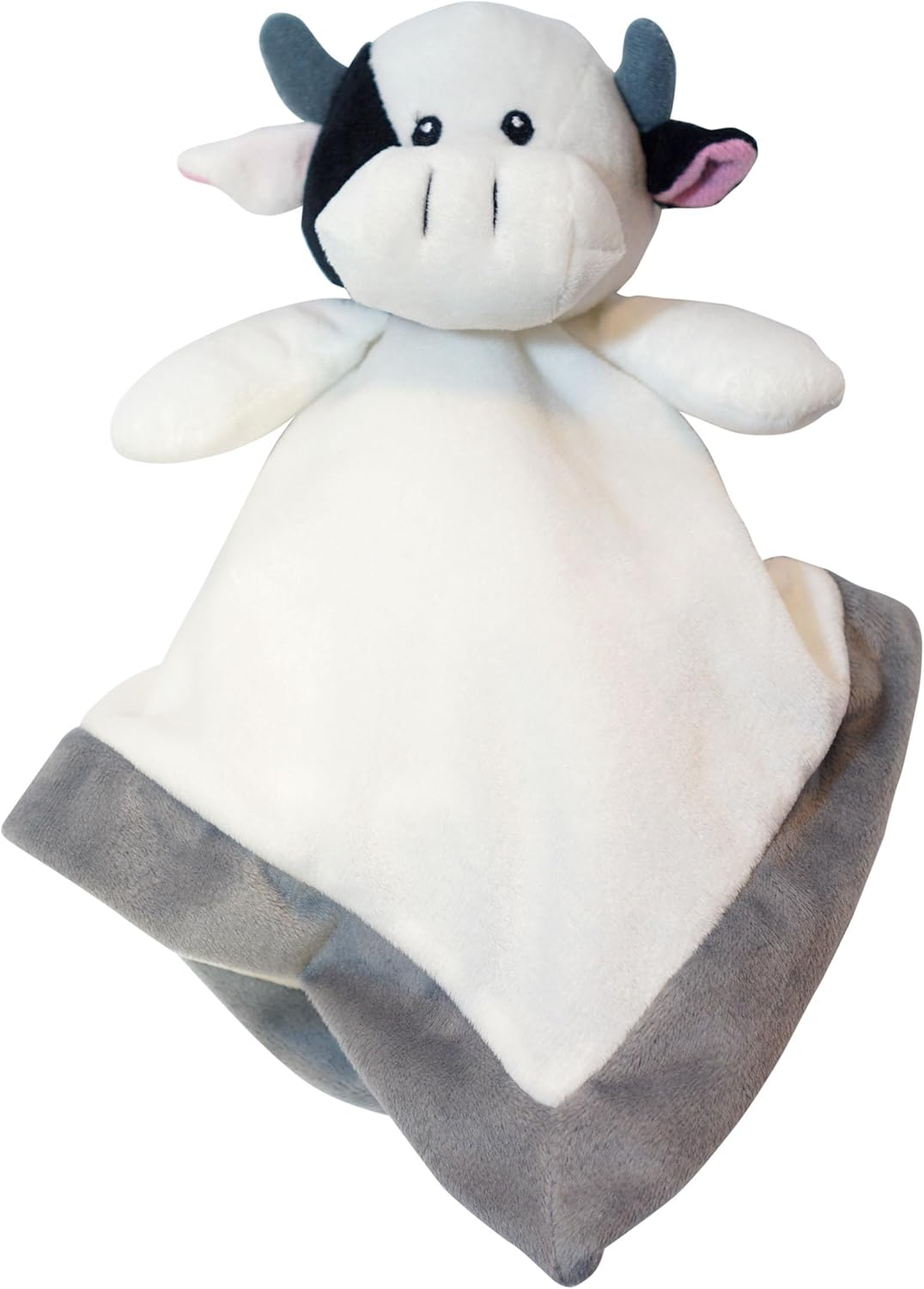 Lovey Security Blanket 12 Inch Square Stuffed Animal Baby Blankie for Girls or Boys (Cow) By image number 1