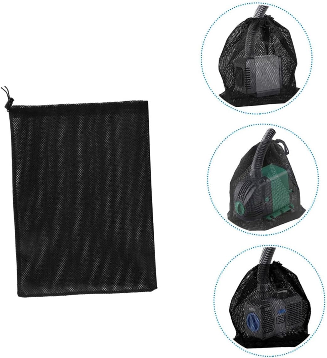 Pump Filter Mesh Bag with Drawstring Black Barrier Bag for Debris Filtration Suitable for Aquarium Fish Tank Pumps Prevents Clogging and Damage image number 1