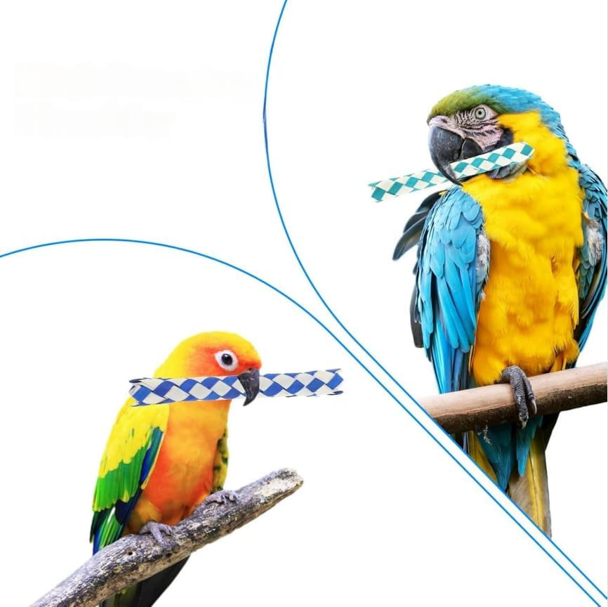 Birds Parrots Chew Toy Trap, 6Pcs Colorful Classic Finger Traps, Chinese Finger Trap Bamboo Finger Traps, Birds Foraging Chinese Classic Finger Trap image number 6