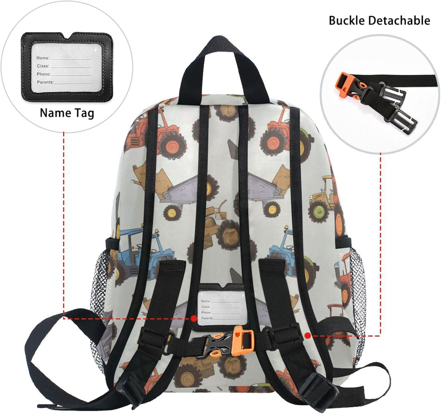 Toddler Backpack for Boy'S/Girl'S Children Kindergarten School Book Bag - Colorful Truck Cartoon image number 6