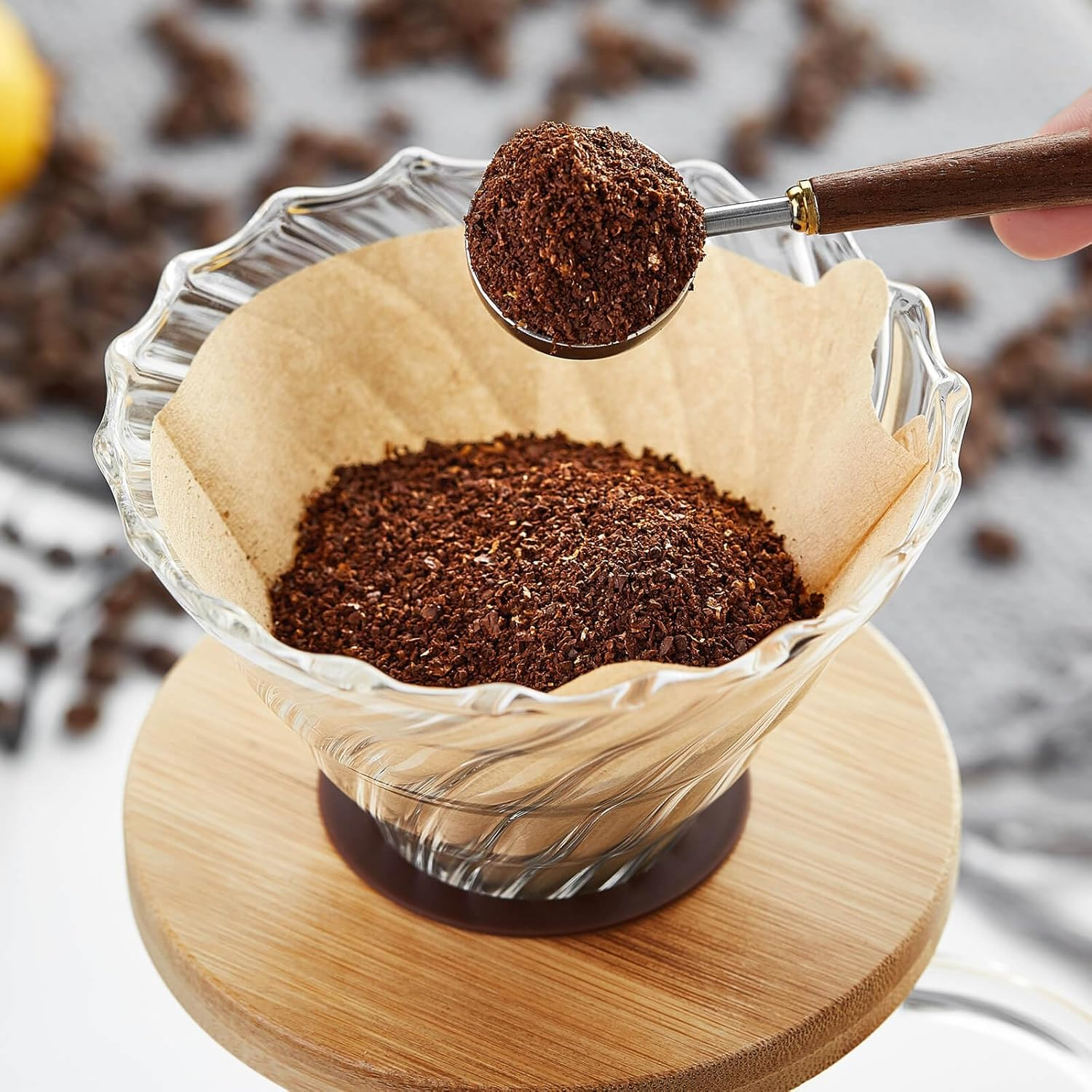 Pour over Coffee Dripper, Stainless Steel Coffee Filter with Double Layer Mesh, Cone Shape, Reusable Pour over Coffee Filter 1-2 Cup image number 6