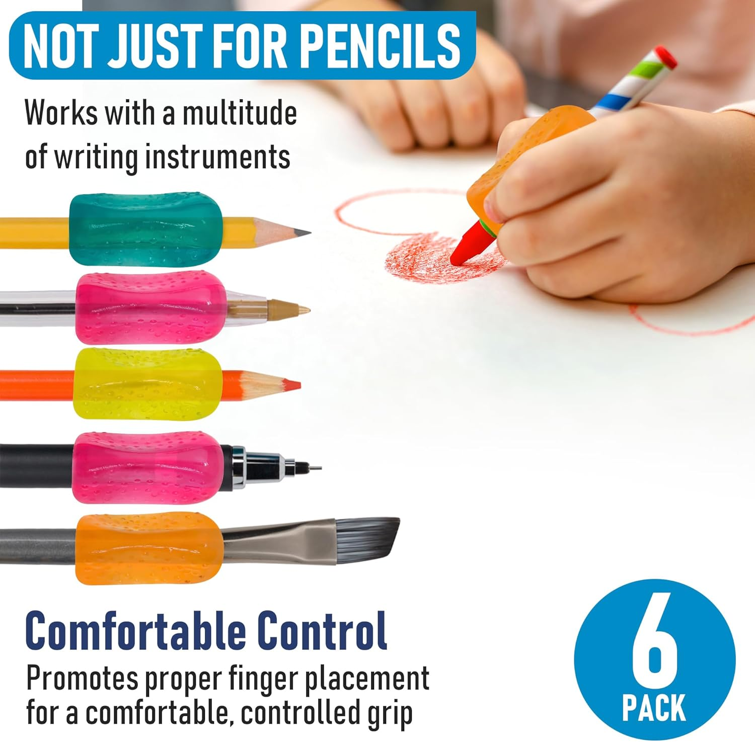 The Pencil Grip Bumpy Grip Ergonomic Writing Aid, 6 per Pack, Neon Colors (TPG-12006) image number 4
