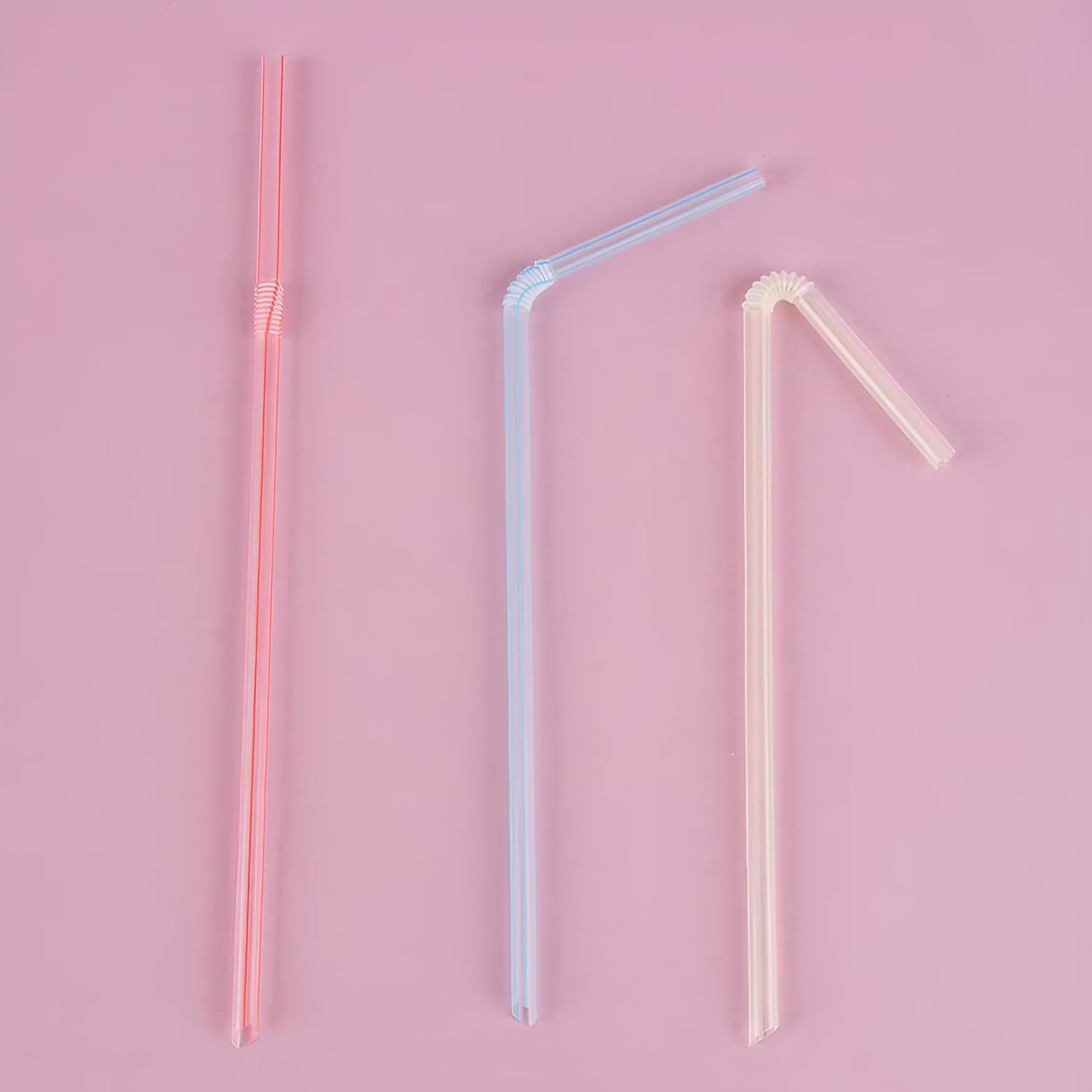 Reusable Drinking Straws, 150 PCS 21Cm Long Multiple Colors Stripes Straws - Suitable for Various Drinks, Juice, Milk, Tea, Daily Use (Multicolor B-150Count) image number 1