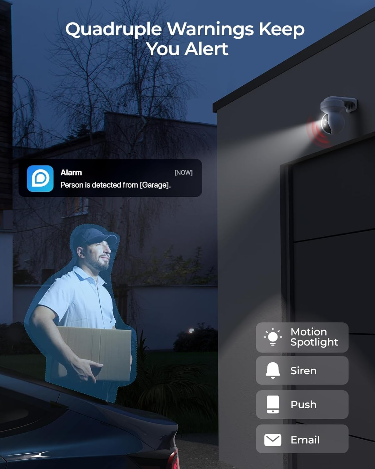 REOLINK 4K Outdoor Security Camera, PTZ Cam for Home Surveillance, Wi-Fi 6 New Technology, Motion Tracking Person/Vehicle/Pet Detection, 3X Optical Zoom Spotlight, Local Storage, E1 Out Door Pro image number 4