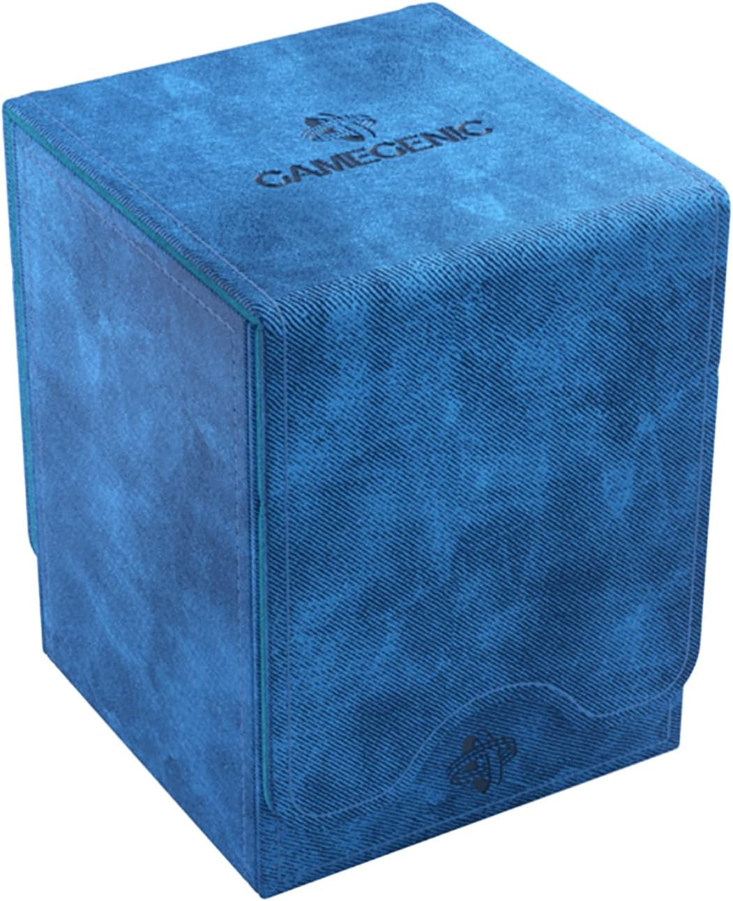 Gamegenic Squire 100+ XL Convertible Deck Box EXCLUSIVE LINE | Card Storage Box | Removable Cover Clips | Holds 100 Double-Sleeved Cards in Extra Thick Inner Card Sleeves | Blue/Orange Color | Made By