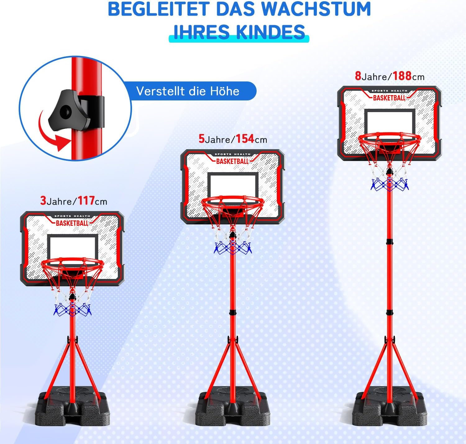 Children'S Basketball Hoop with Darts Target 2 in 1 with Stand Highly Adjustable 88-189 Cm Mini Basketball Outdoor Indoor and Outdoor for Children Aged 3 to 8 Years image number 4