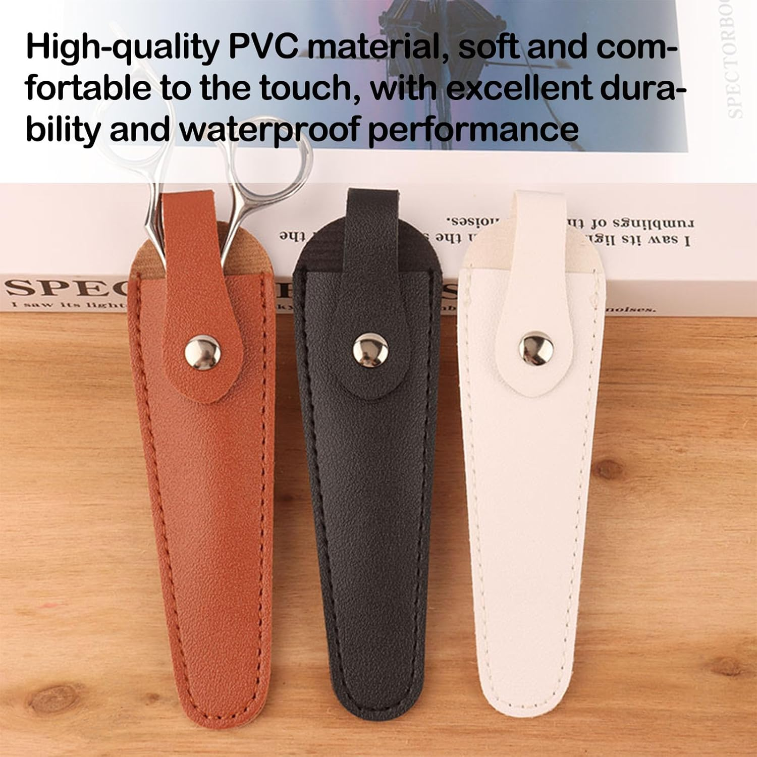 Pack of 5 Scissor Holder, Salon Hair Scissor Bag, Professional Leather Scissors Bag, Holster Organiser Hairdressers Tools, Protective Case for Scissors, Five Colours, for Scissors 5-7 Inches