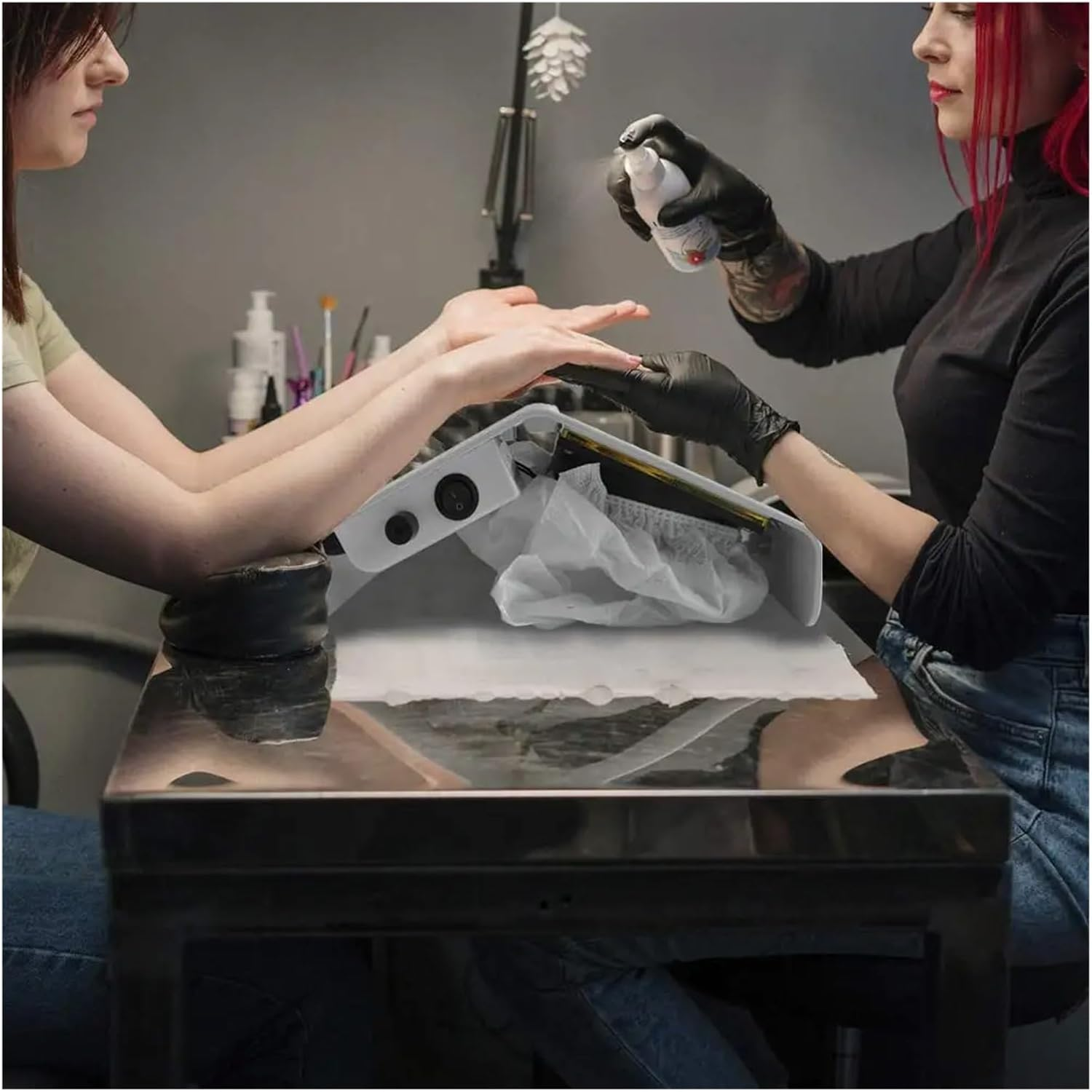 Nail Dust Collector, Nail Dust Collector for Manicure Nails Collector Suction Manicure Machine Nail Fan Art Salon Manicure Machine(Blue) - Blue image number 1