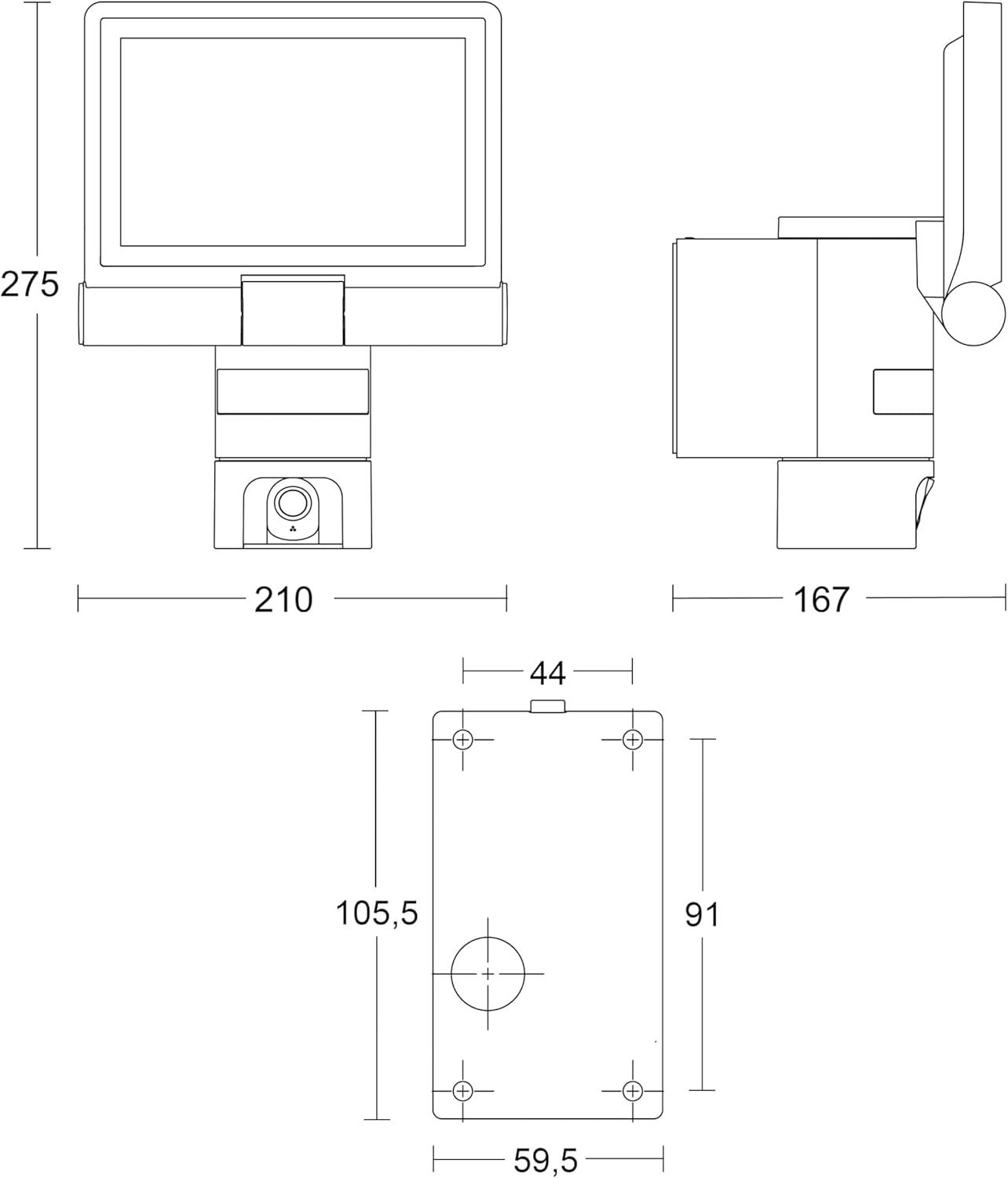 Steinel Outdoor LED Projector with XLED CAM 1 SC Surveillance Camera, Intercom, 180&deg; Infrared Motion Detector, 21 W, Anthracite image number 2
