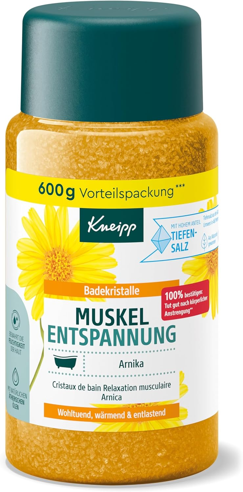 Kneipp Bath Crystals Muscle Relaxation &ndash; Storage Pack &ndash; with Natural Deep Saline from Luisenhall & with Extract of Arnica & Essential Oils from Cabreuva, Rosemary & Pinus Species &ndash; 600 G image number 2