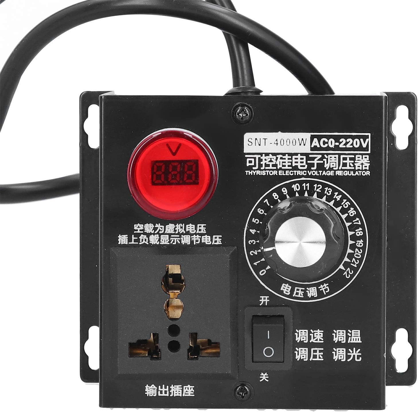 AC Voltage Regulator, SCR Voltage Dimmer, 4000W Anti-Surge AC110/220V Home Appliance Dimming Applications Speed ​​Regulation Factories (AU Plug) image number 1