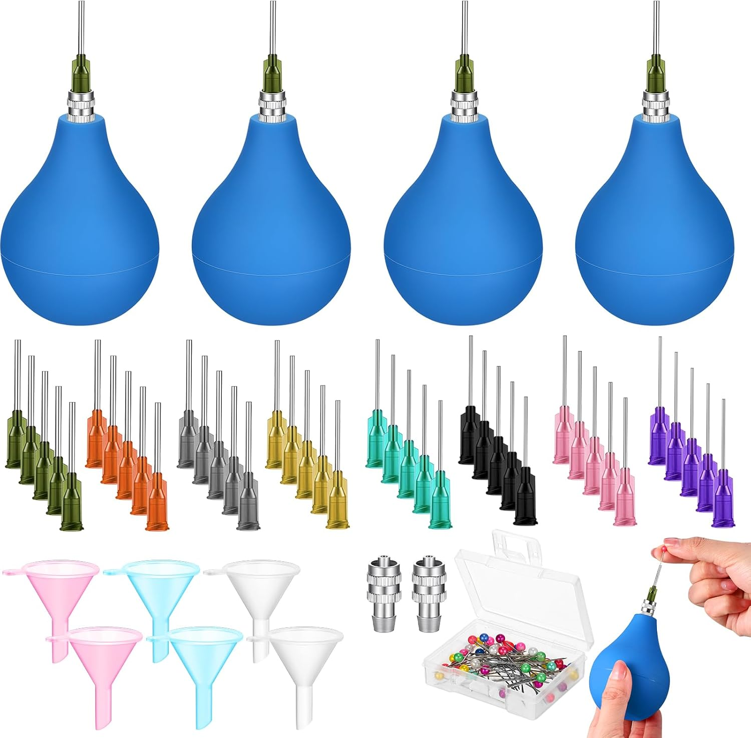 Dandat 102 Pcs Pottery Tools Supplies Ceramic Precision Applicator, Precision Tips Applicator for Ceramic Bottles Glaze 3 Ounce Clay Tools Set, Slip Trailing Pottery Glaze Squeeze Bottle