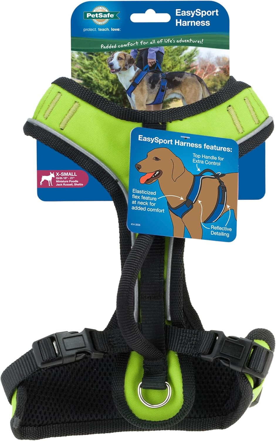 Petsafe Easysport Dog Harness, Adjustable Padded Dog Harness with Control Handle and Reflective Piping, from the Makers of the Easy Walk Harness,Pink,Medium
