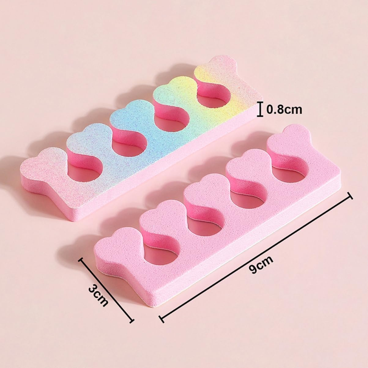 ELAYARD 30Pcs Toe Separators for Women Manicuretoe Dividers Nail Art Heart Shaped Spacers Shiny Nail Separator Tools image number 4