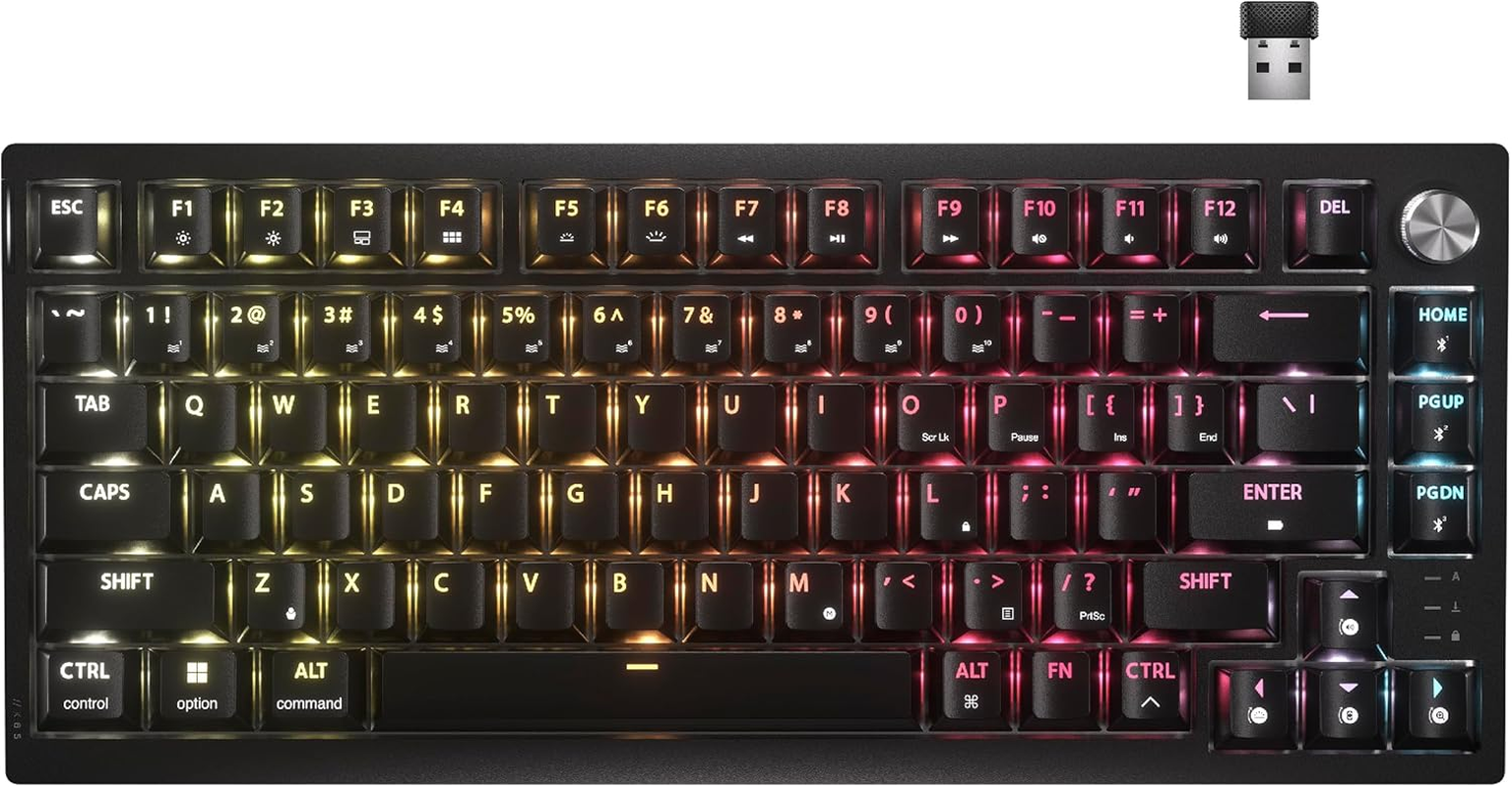 CORSAIR K65 plus Wireless 75% RGB Hot-Swappable Mechanical Gaming Keyboard &ndash; Pre-Lubricated CORSAIR MLX Fusion Tactile Switches &ndash; Dual-Layer Sound Dampening &ndash; PBT Keycaps &ndash; QWERTY NA &ndash; Black image number 5