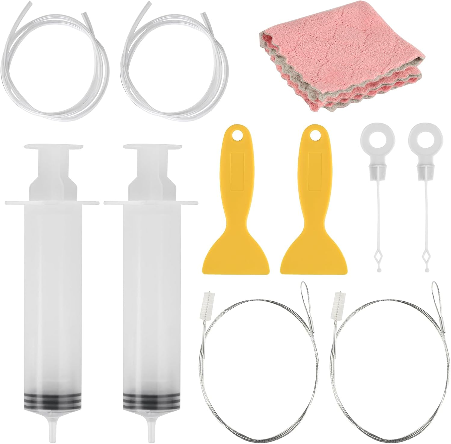 12 Pcs Fridge Drain Hole Cleaning Tools, Refrigerator Drain Hole Cleaning Tool Kit, Fridge Cleaner Syringe and Tube Brush for Kitchen Water Pipe Dredger Blockage Dredgingdrain Unblocker Tools Kit image number 5