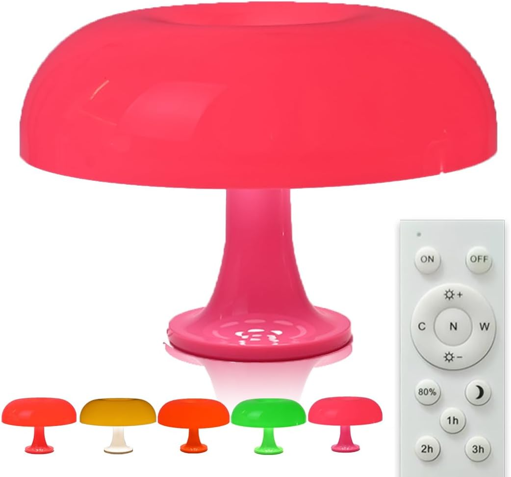 Funky LED Lamp (Pink) | Cute Girls Night Light | Timer Function | Remote Controlled | USB Powered Desk Lamp | Vibrant Decor Lighting | Relaxing Bedside Lamp | Mood Lighting | Clean Design image number 5