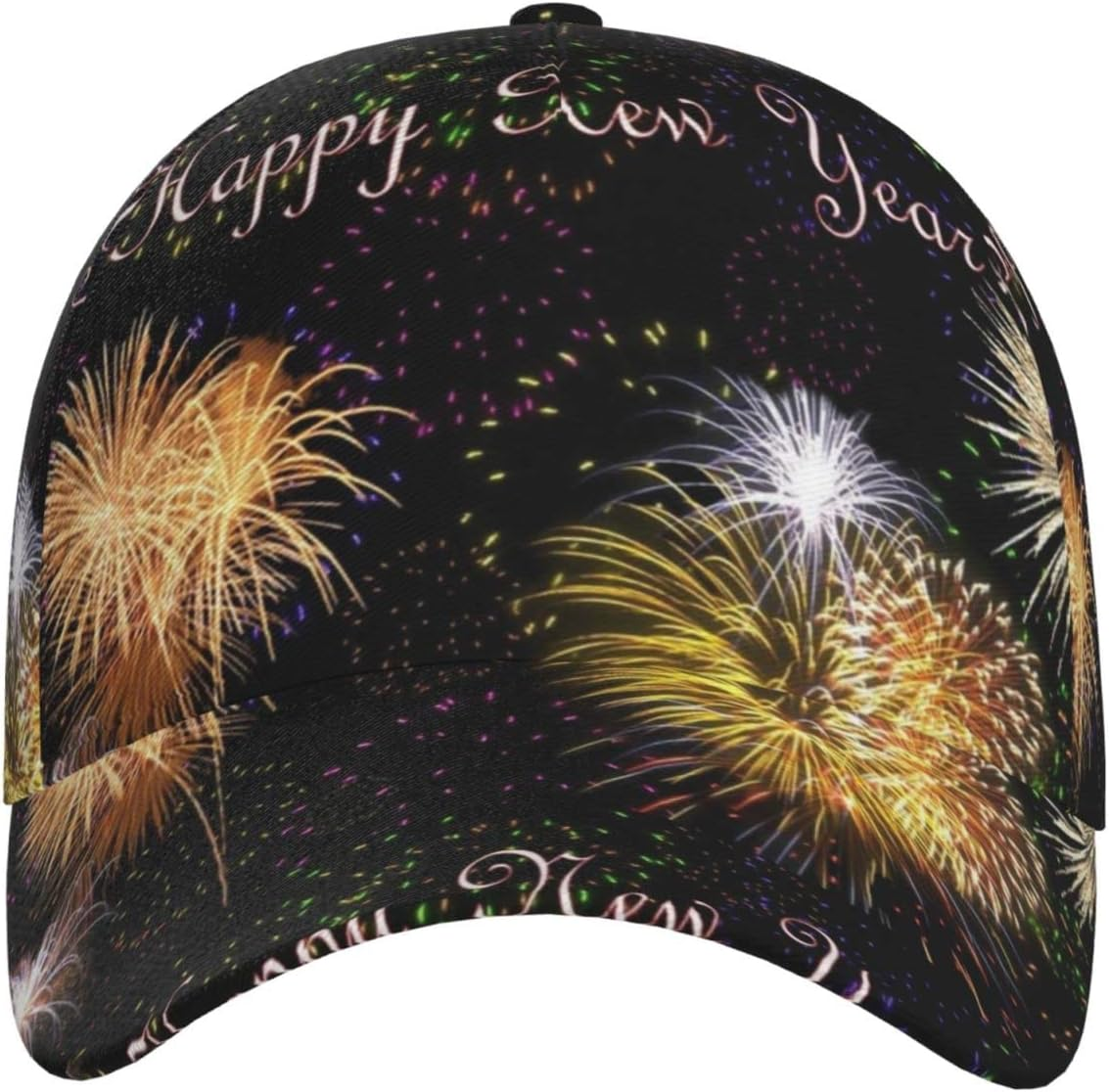 Happy New Year Baseball Cap Fits Men Women Sport Hat Versatile Washed Dad Hat with Ponytail Hole - Bright Pink Tennis Balls image number 6