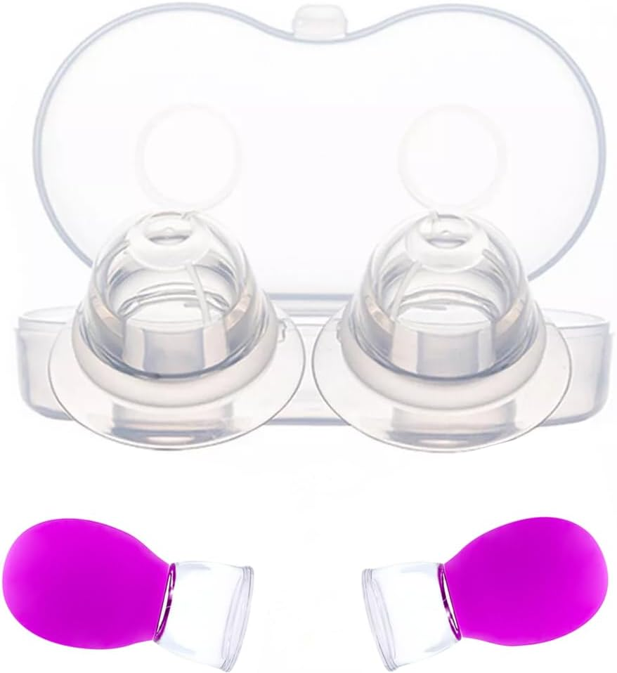 Nipple Everter for Breastfeeding Support, Nipple Corrector, Aids in Latch by Drawing Out Flat or Inverted Nipples for Nursing Moms (4 PCS) image number 4
