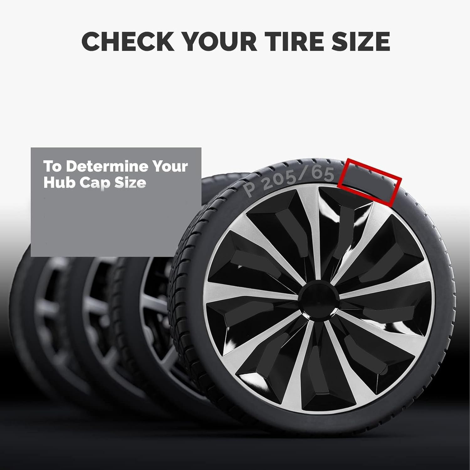 Xtevu 16In Premium Silver and Gunmetal Hubcaps Set of 4 Wheel Covers Snap - on Replacement for Camry Corolla Most Cars - Automotive Hubcaps image number 3