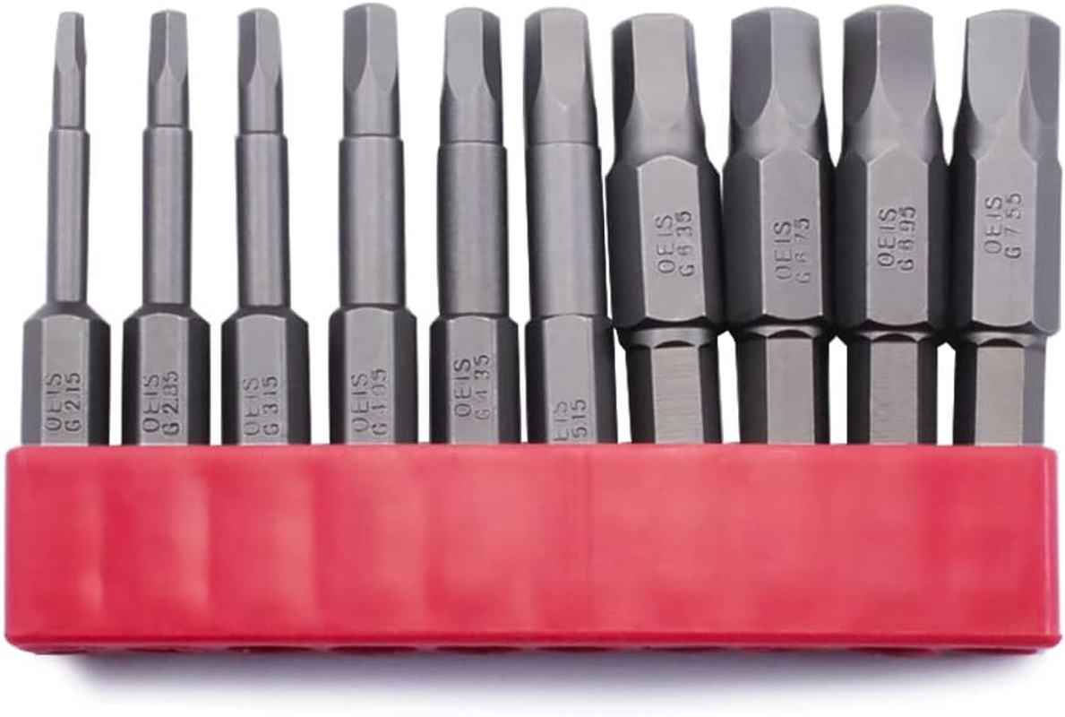 10Pcs Magnetic Pentagonal Drive Bit 5 Sided Pentagon Head Screwdriver Bits Set 1/4 Inch Hex Shank 2.15-7.35Mm Security Screw Driver Drill Bit Power Tool (2 Inch Length) image number 3