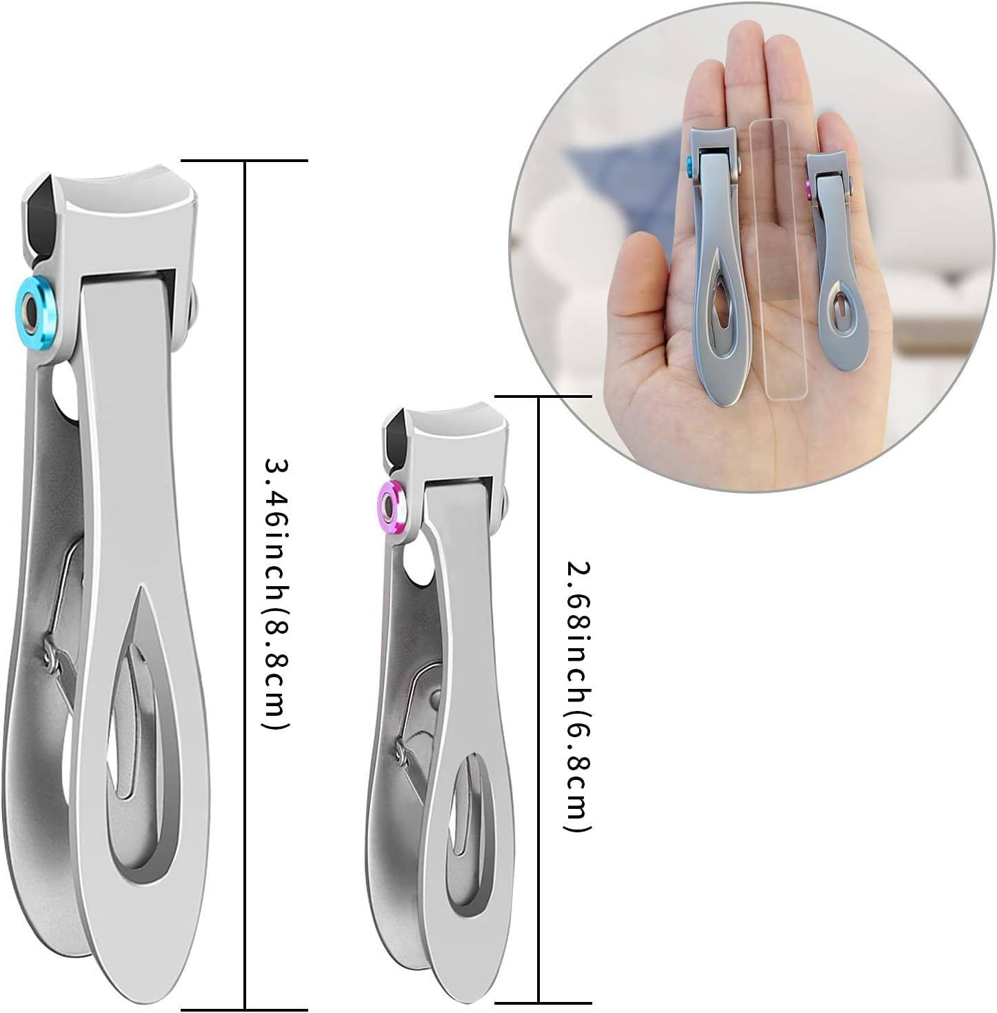 Nail Clippers Set,Fingernail Toenail Clippers for Thick Nails,Nail Clipper for Adult Men Women Seniors image number 4