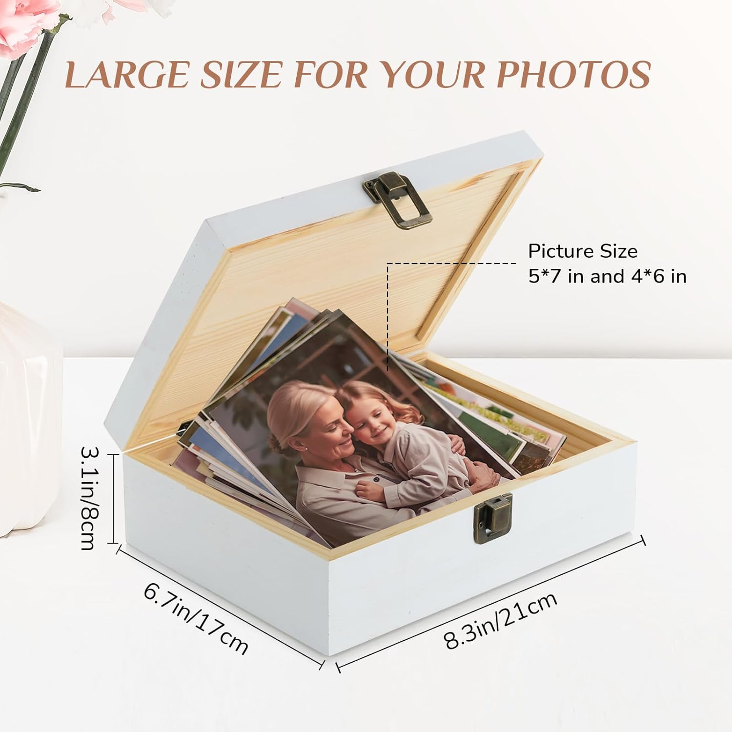 Mother Daughter Gifts - Mother of the Bride Gifts for Wedding - Daughter Birthday Present - Sympathy Memorial Gift for Loss of Mom Wooden Memory Box for Keepsakes