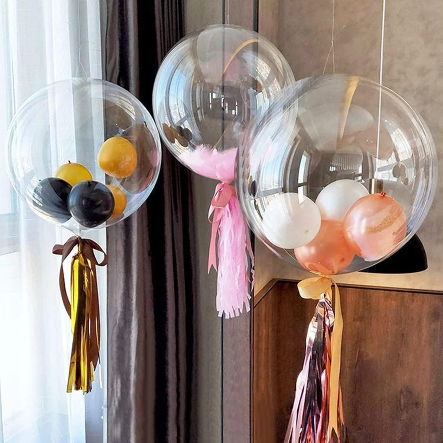 Bobo Balloons Bubble Balloons, 10Pcs 20 Inch Clear, Transparent, Reusable, Helium-Filled, Perfect for General Celebrations, Unisex-All Ages image number 2