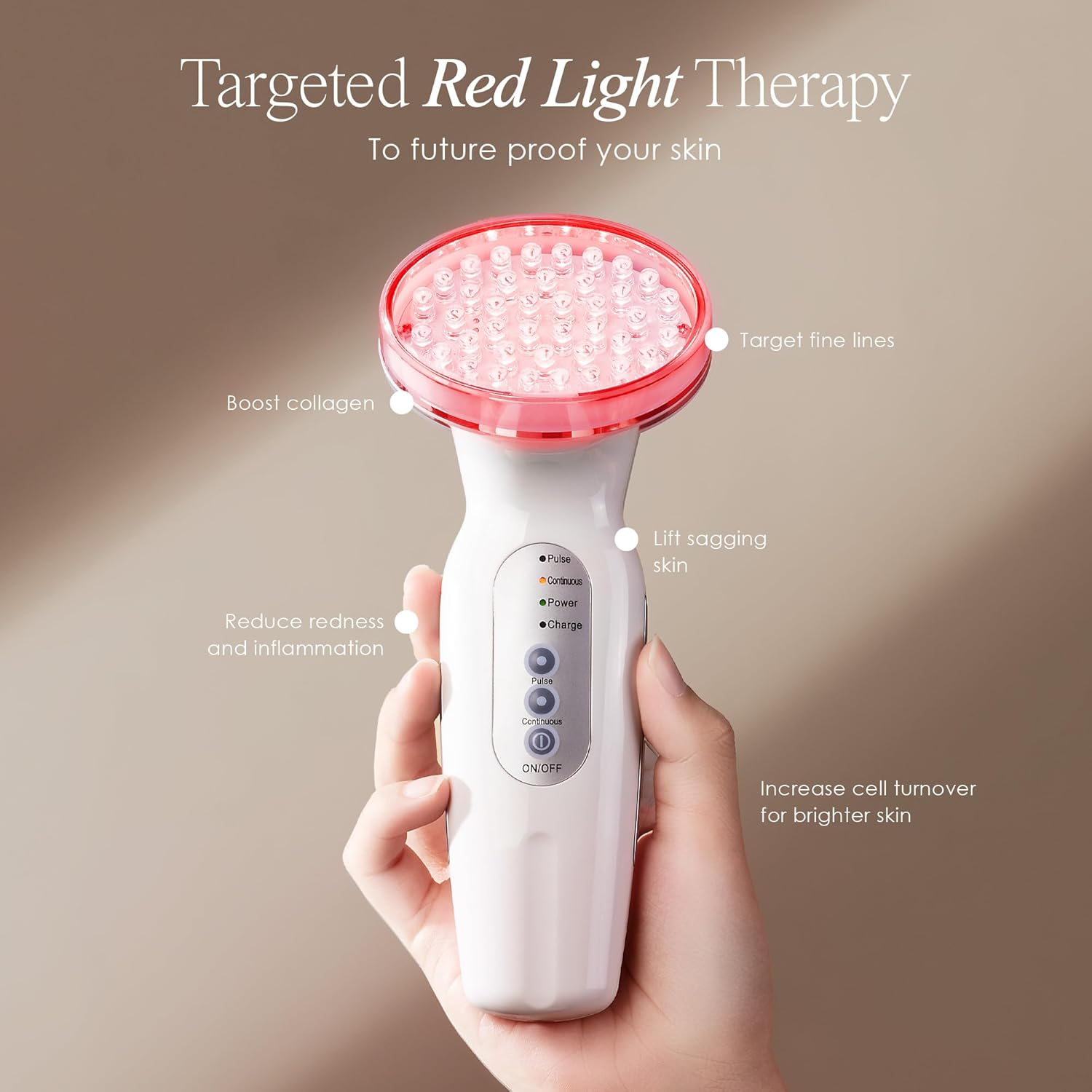 Project E Beauty LED Red & Blue Light Therapy | LED Photon Skin Rejuvenation Tightening anti Aging Whiting anti Acne Spot Scars Wrinkles Removal Reducing Skin Care Device for Face (Red LED Light) image number 6