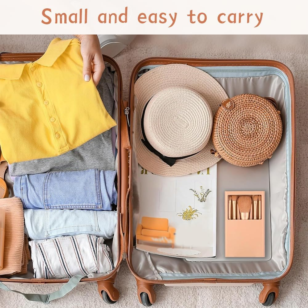 6 Sets 30 Pcs Travel Makeup Brush Set,Complete Function Cosmetic Brushes Kit,With Hard Case and Mirror,Easy-Taken,Mini Makeup Brushes,Suitable for Home,Travel,Camping(Apricot) image number 1