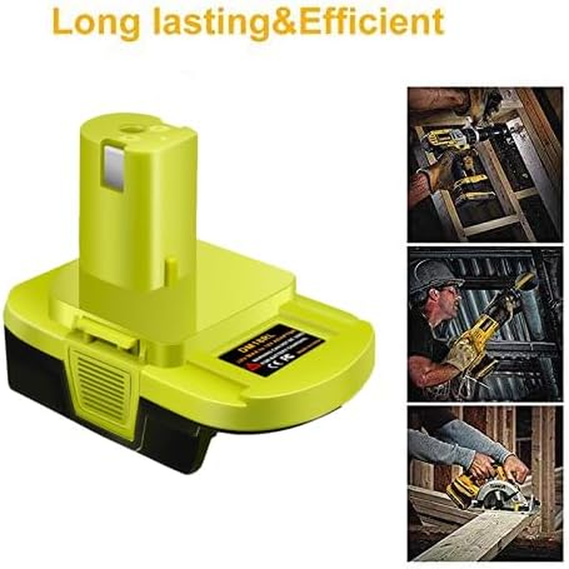 DM18RL Battery Adapter for Dewalt & for Milwaukee to for Ryobi Battery Adapter, Convert for Dewalt 20V Llithium Battery to for Ryobi Tool 18V P105 P107 P108 Battery with 5V 2.1A USB Charge image number 1